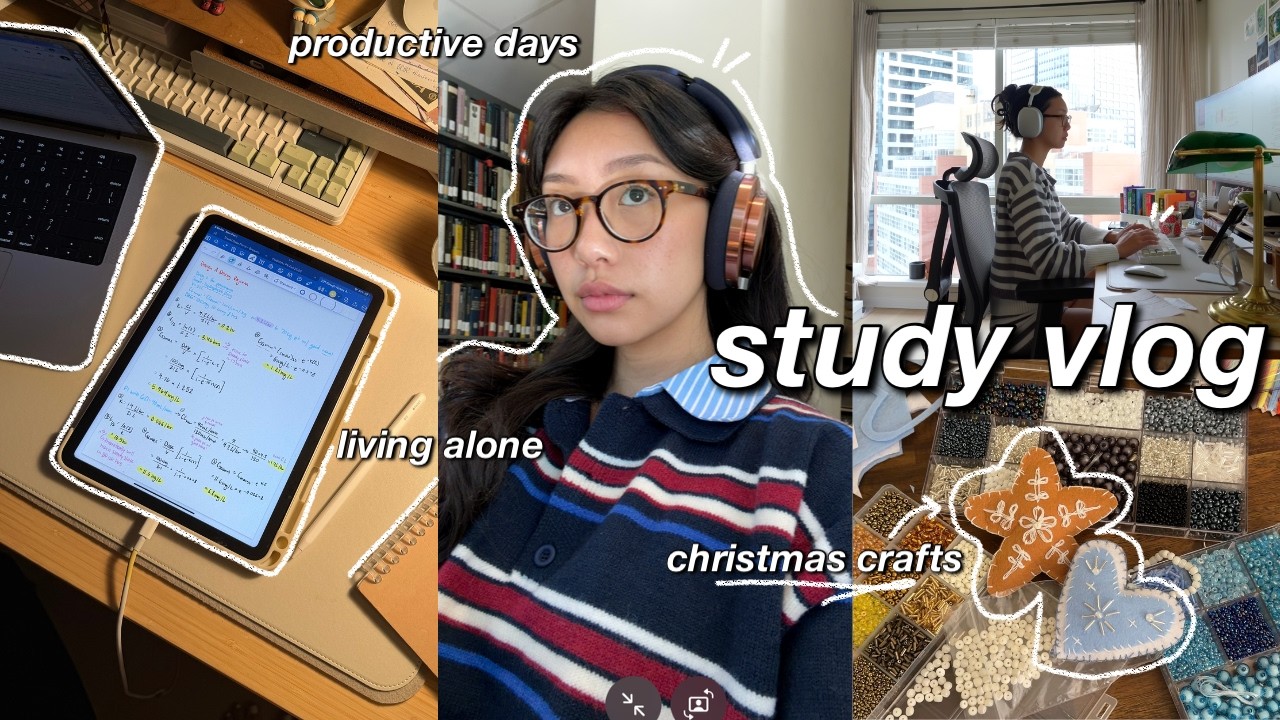 YouTube post by @BreannaQuan for Grovemade. Caption reads: study vlog ☁️ productive days in my life as a....