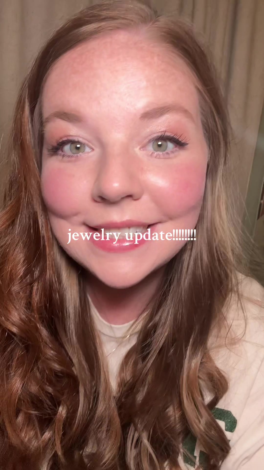 TikTok post by @baileyduggan for ana luisa. Caption reads: [...] Mother of Pearl Ring from @Ana Luisa 😍 the....