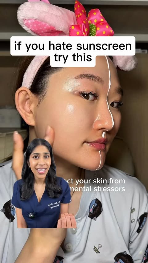 Instagram post by @dermatologysurgeon for ISNTREE. Caption reads: If you hate sunscreen, try the @isntree hyaluronic....