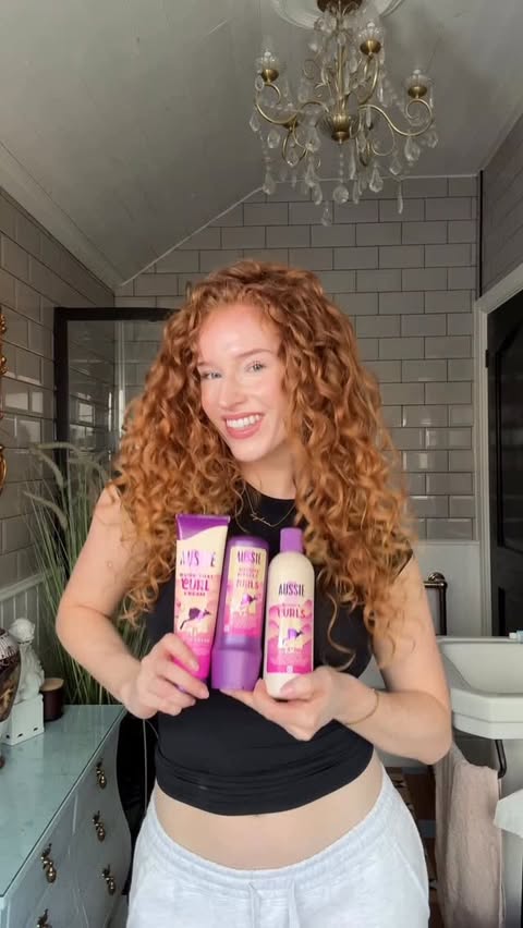 Instagram post by @lydiajervis for Aussie Hair. Caption reads: [...] for you curlies! I’ve been using @aussiehair....