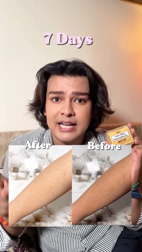 Instagram post by @luv.viiplav for GHAR SOAPS. Caption reads: [...] it for 10–15 days and see the glow 🤍✨....