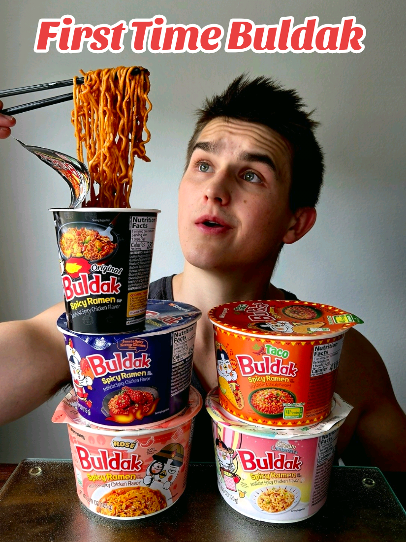 TikTok post by @tylertriesthat for Yami. Caption reads: [...] flavors of @Buldak that I ordered from....