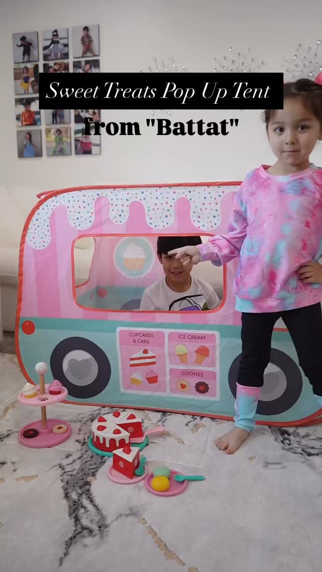 Instagram post by @bsofia_21 for Battat Toys. Caption reads: Bella & Louis had so much fun setting up shop with....