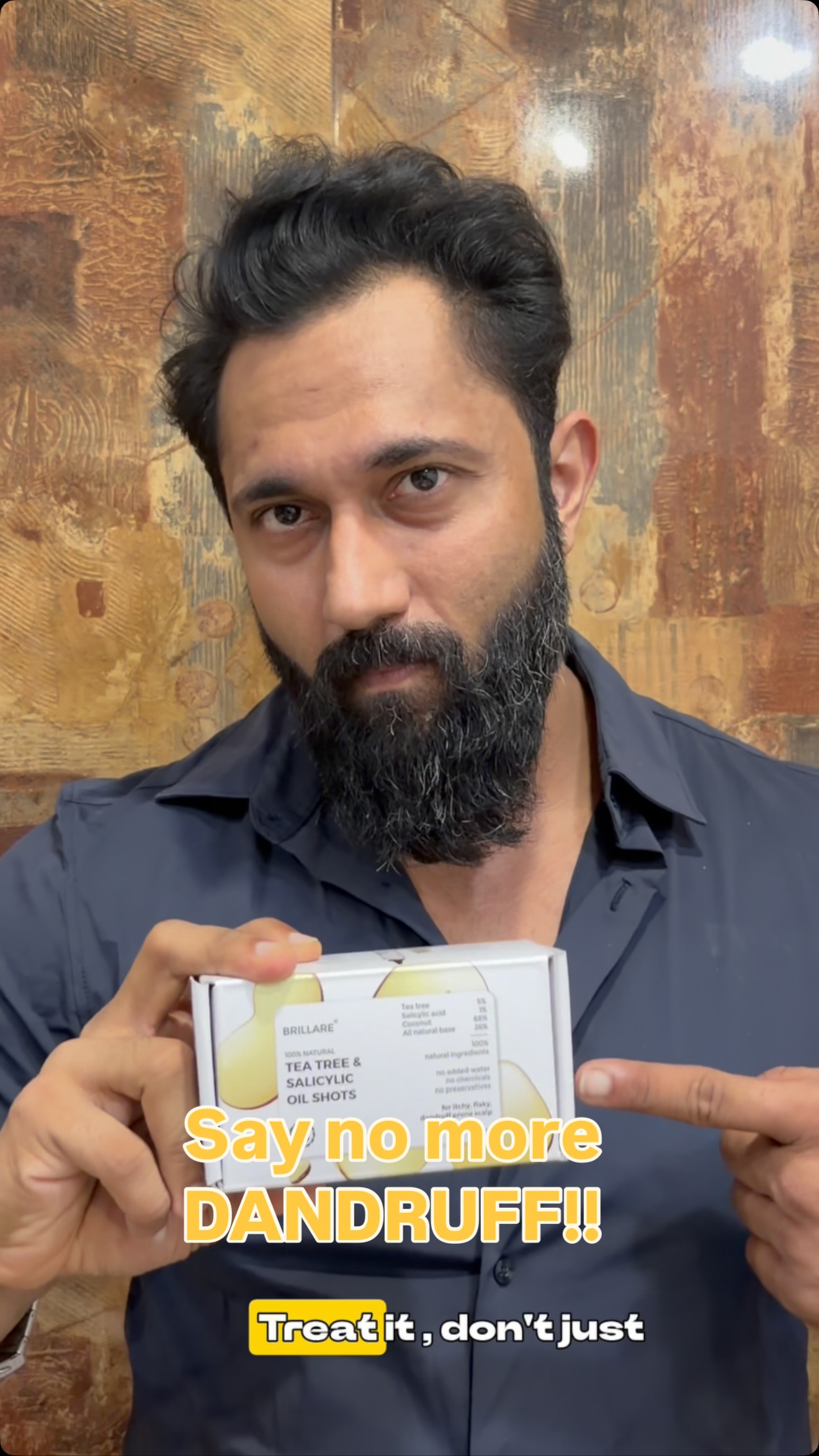 Instagram post by @kbfitnex for Brillare. Caption reads: Dandruff isn’t a surface problem — fix it from the....