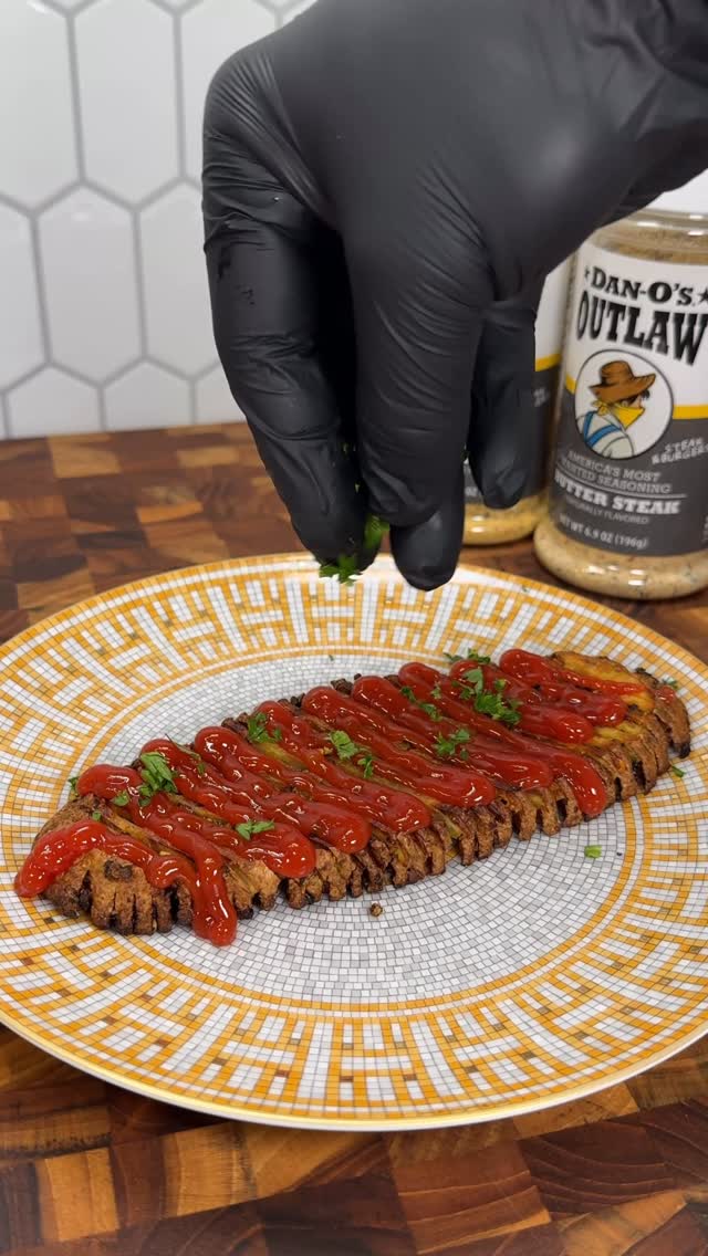 Instagram post by @kyleistook for Dan-O's Seasoning. Caption reads: Crispy potato spring 🥔 w/ @danosseasoning....