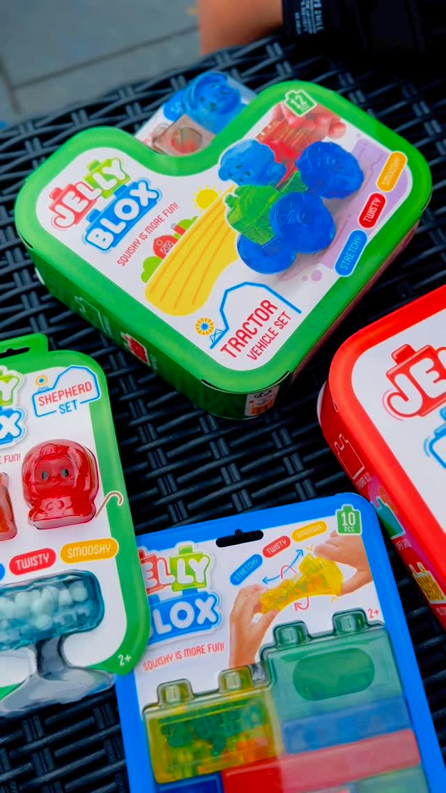 Instagram post by @lifewithtwo_chloex for Wire PR. Caption reads: AD| Luca is obsessed with his new Jelly Blox! 🧱💫....