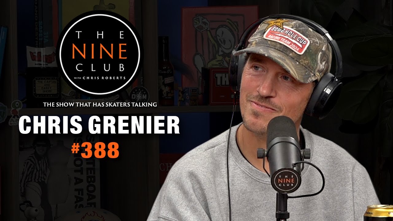 YouTube post by @thenineclub for Skullcandy. Caption reads: Chris Grenier | The Nine Club .