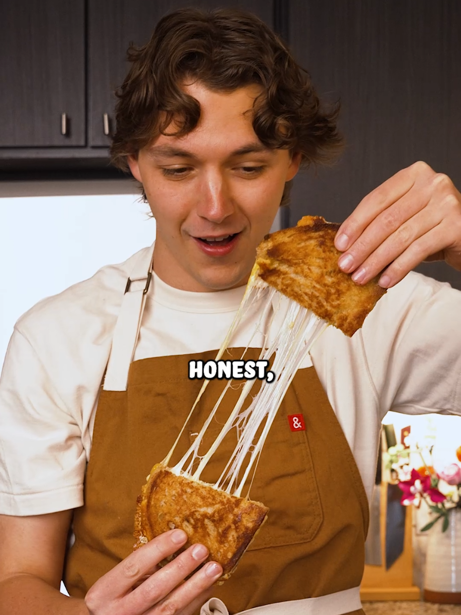 TikTok post by @chef__tyler for Tillamook. Caption reads: [...] food doesn’t need to be complicated.....