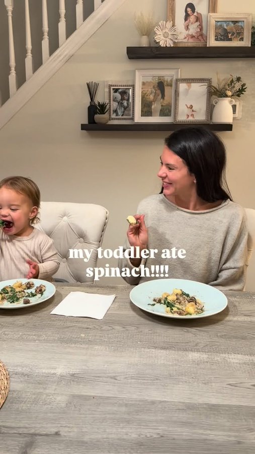 Instagram post by @livfuselli for Blue Apron. Caption reads: Only @blueapron could get my toddler to eat whole....