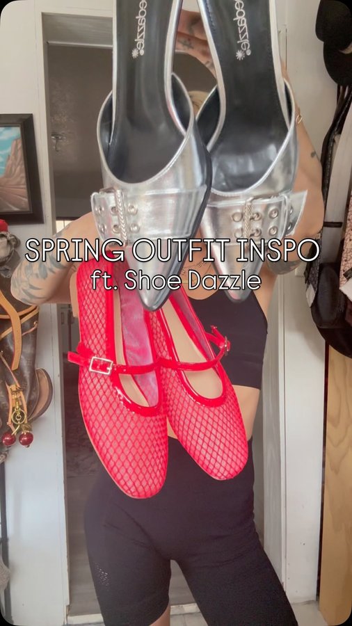 Instagram post by @taryn_richardson_ for ShoeDazzle. Caption reads: Spring is coming!!!!!! So I styled some cutie....