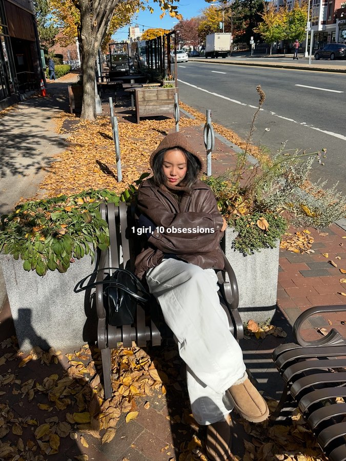 Instagram post by @okay.ainsley for Organika. Caption reads: 1 girl, 10 obsessions 🫦.