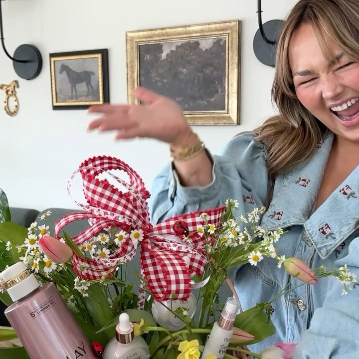 Instagram post by @alongcameholly for OLAY. Caption reads: #ad #OlayPartner For Super Moms, it’s only @olay.....