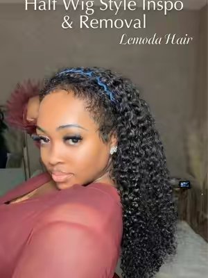 TikTok post by @stylisttraceyshenise for Lemoda Hair. Caption reads: [...] leave Crochet method on half wig from Lemoda....