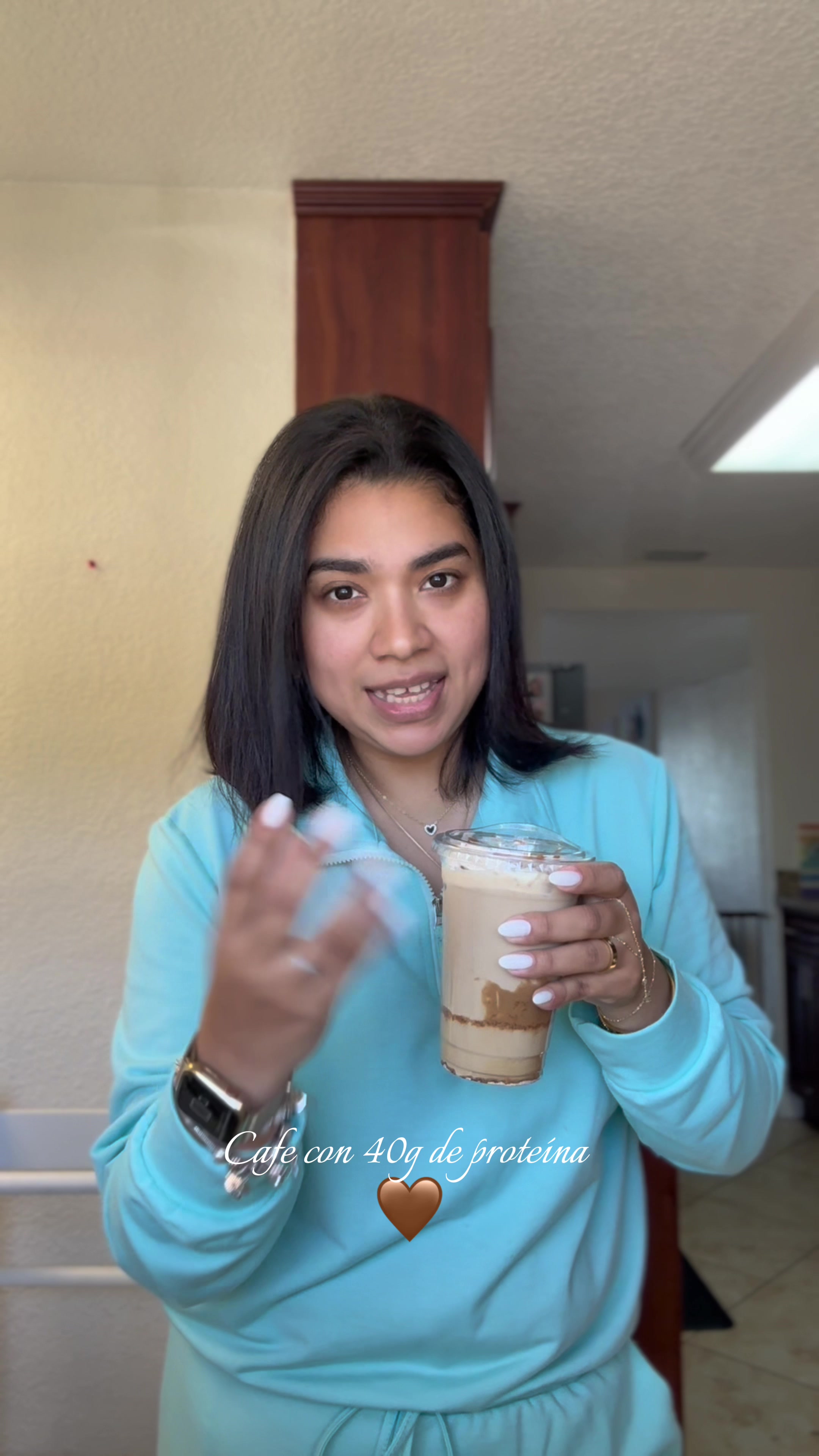 TikTok post by @kapmeh_reyes for Javy Coffee. Caption reads: [...] #vgs #cafeconproteina #proteincoffeerecipe....