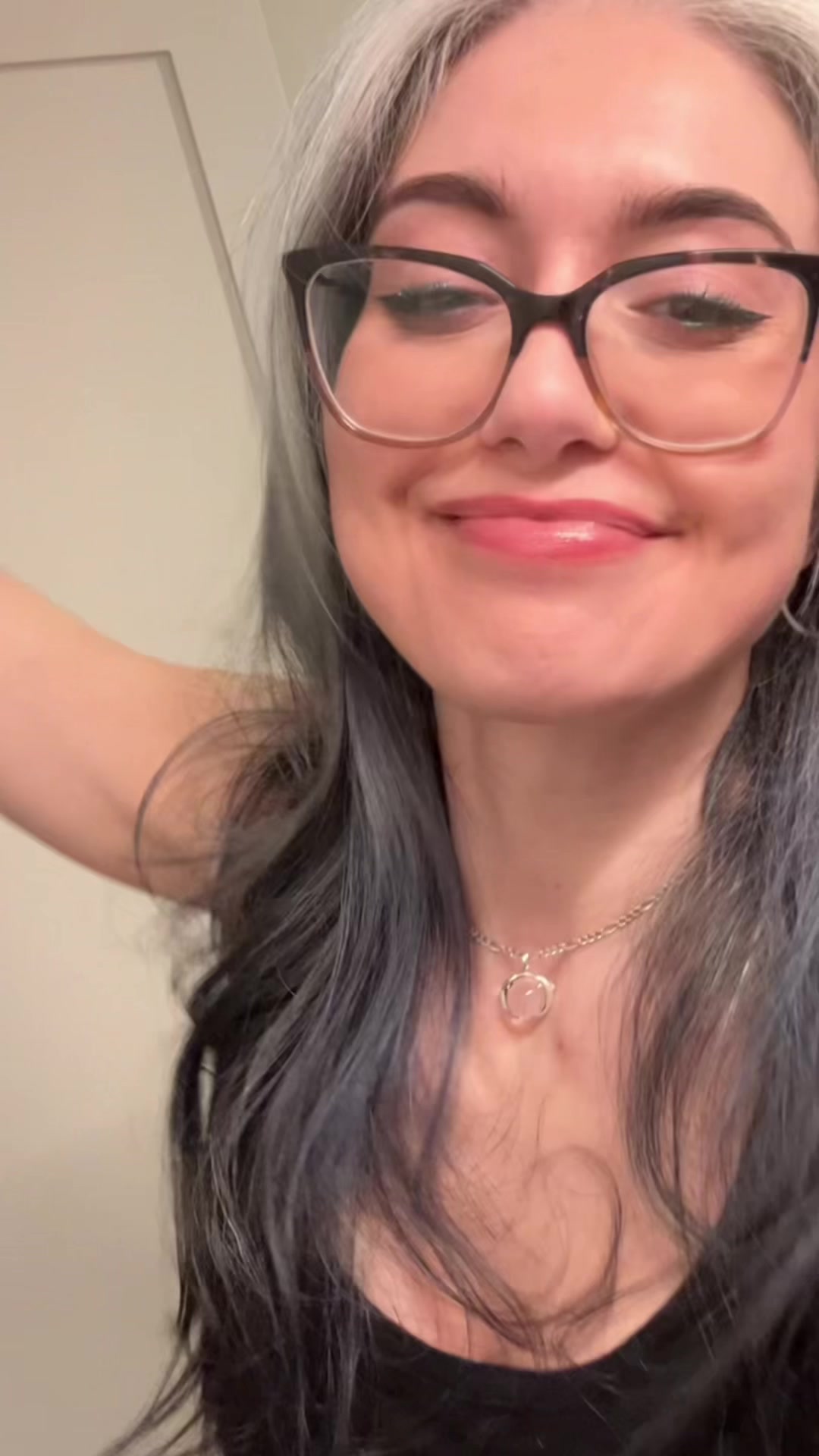 TikTok post by @expiredglutenfreebread for oVertone Color. Caption reads: [...] be? 🧙‍♀️🧜‍♀️#overtone #grayhair @oVertone....