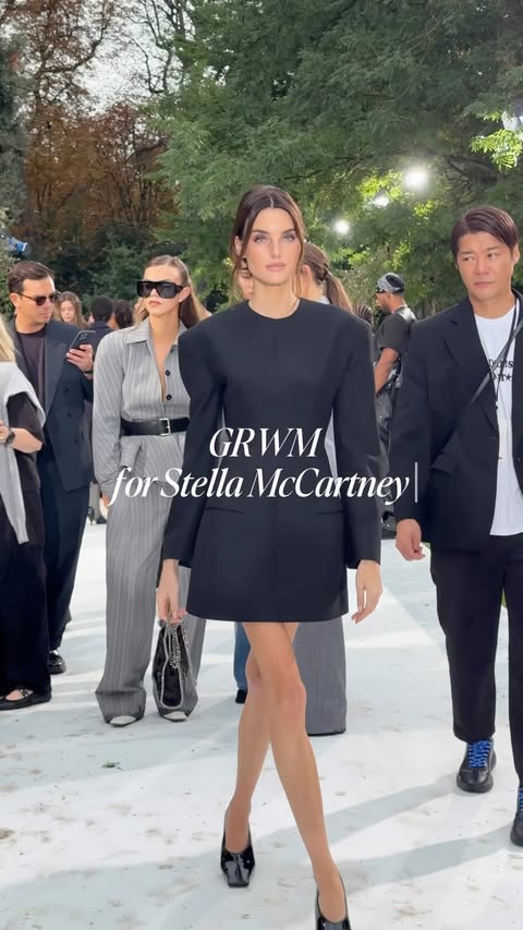 Instagram post by @celinebethmann for Moroccanoil. Caption reads: [...] for the @stellamccartney show with....