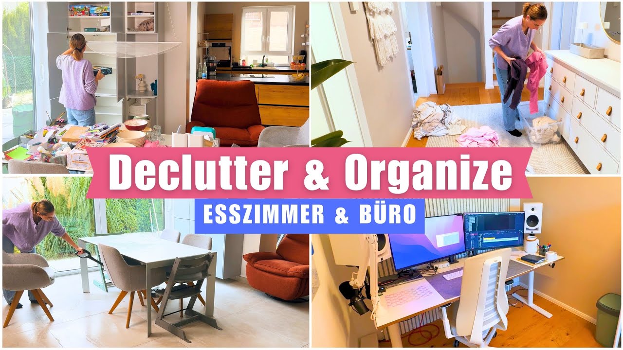 YouTube post by @Clean_Elizabeth for FlexiSpot. Caption reads: Declutter and sort chaos hotspots | Elizabeth.