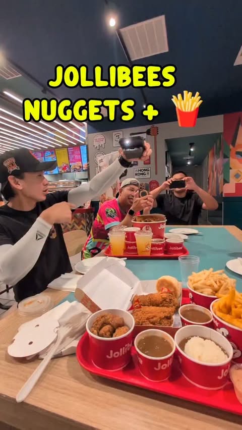 Instagram post by @cookwithhenny for Jollibee US. Caption reads: @jollibeeus fries and nuggets with the titos.....