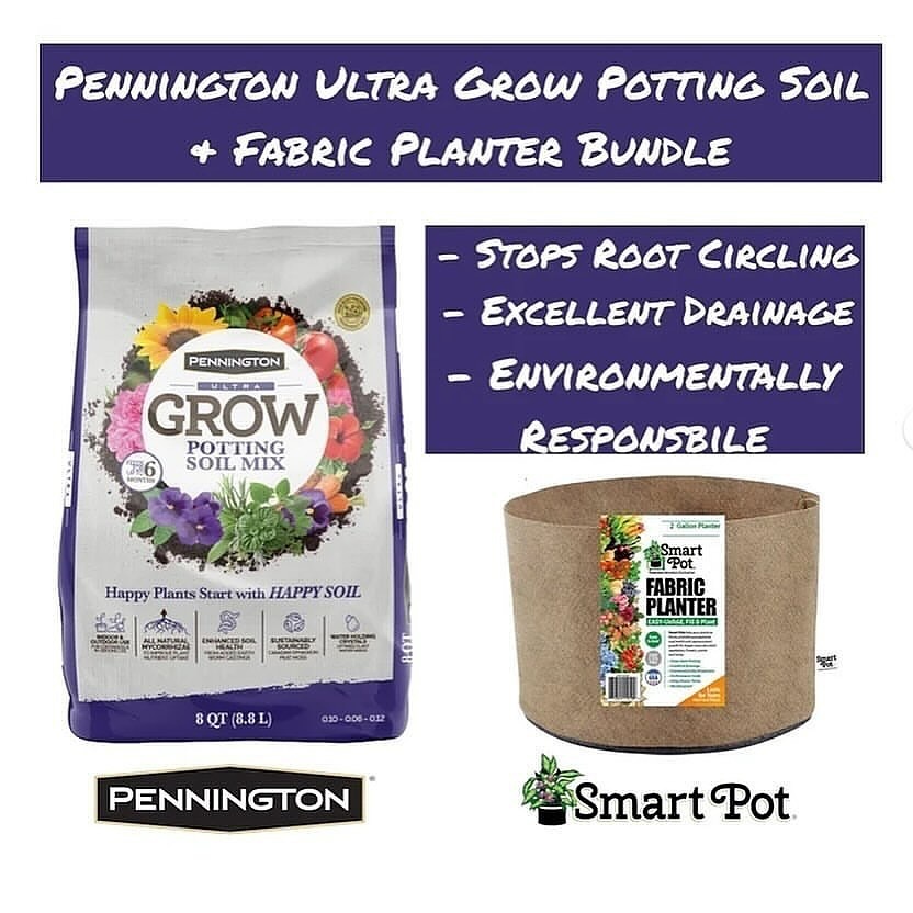 Instagram post by @penningtonsoilproducts for Smart Pot. Caption reads: [...] @penningtonsoilproducts 2- Follow @smartpots....