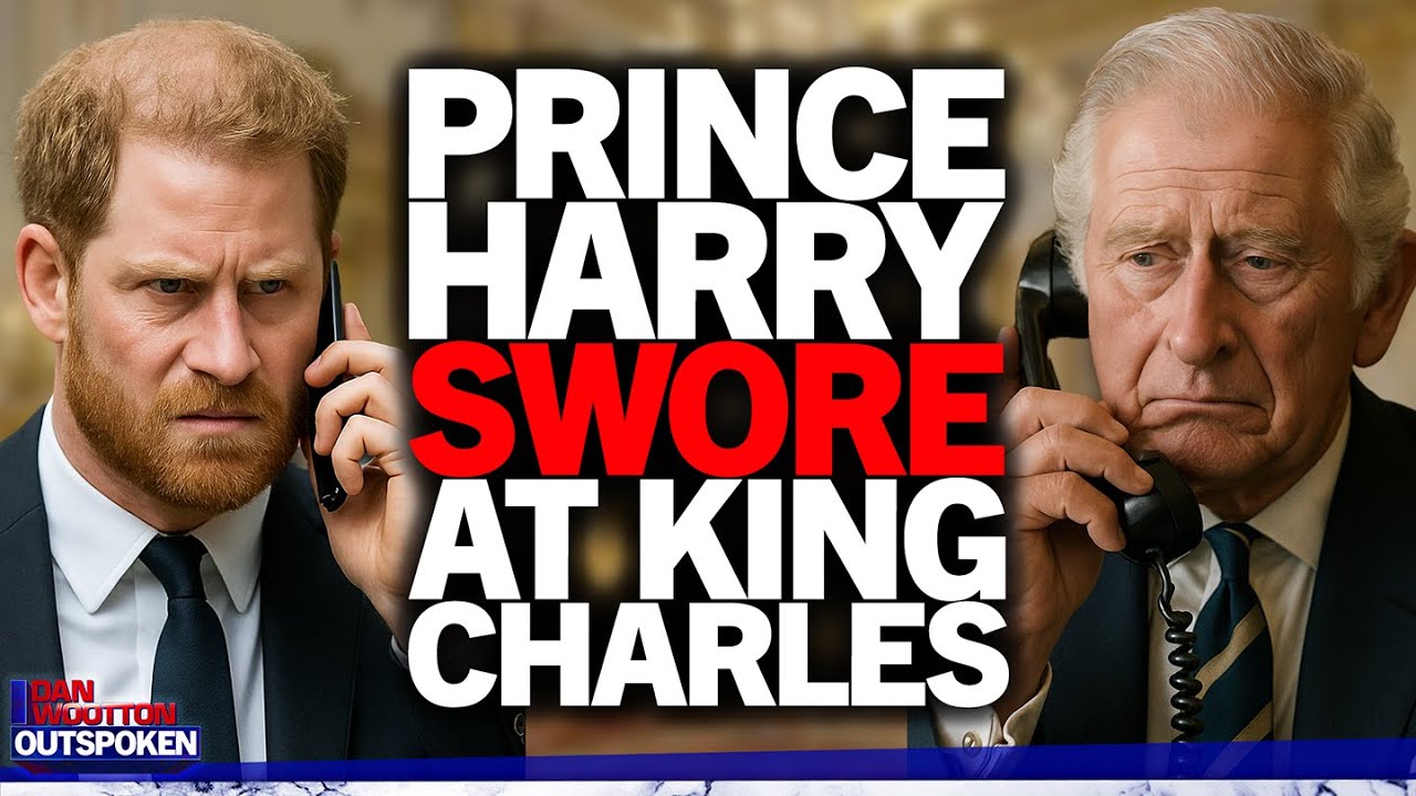 YouTube post by @danwoottonoutspoken for OneSkin. Caption reads: "Swearing down phone!" Prince Harry's disgusting....