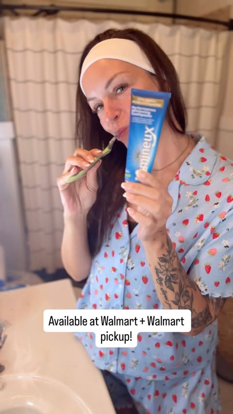 Instagram post by @dani.mccormick for Lumineux by Oral Essentials. Caption reads: Turns out I can be picky about toothpaste, too!....