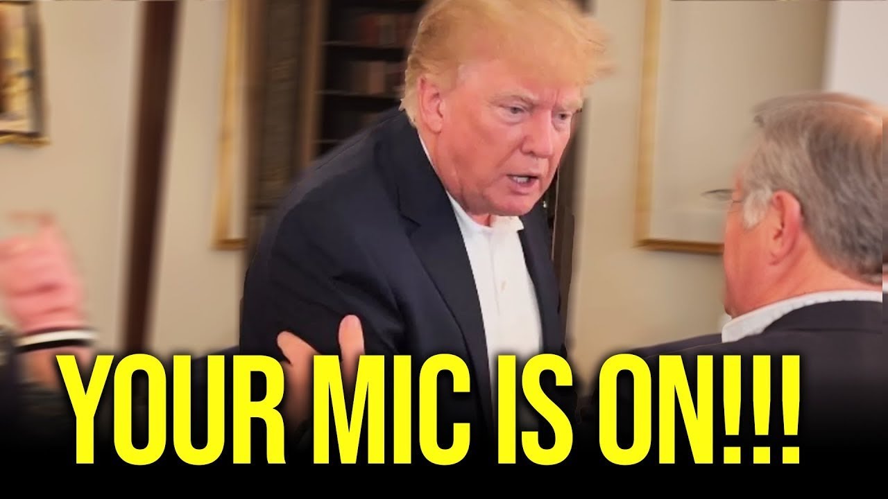 YouTube post by @adammockler for HexClad. Caption reads: Trump Caught on HOT MIC in FULL ON RAGE.