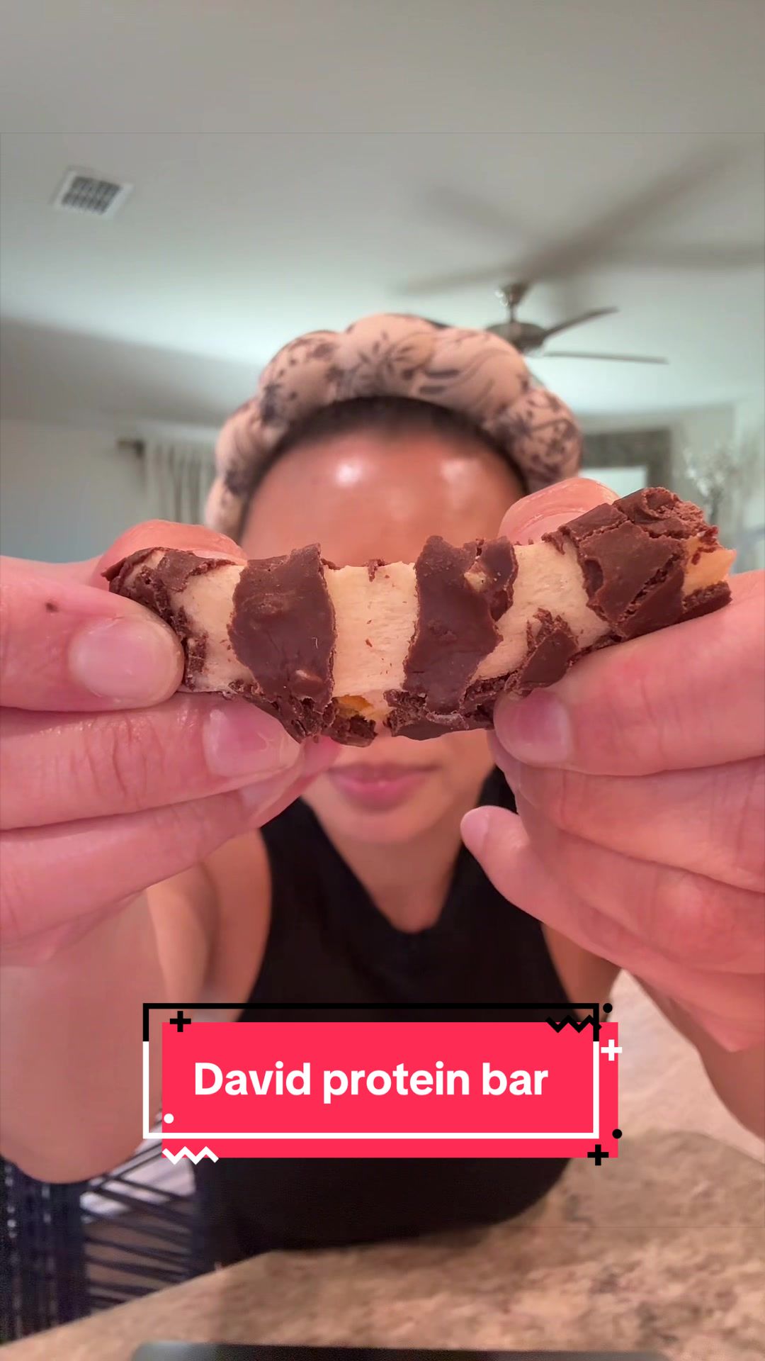 TikTok post by @cat.1y.harvey for David Protein. Caption reads: Got that 3 pm craving? @David Protein got you.....