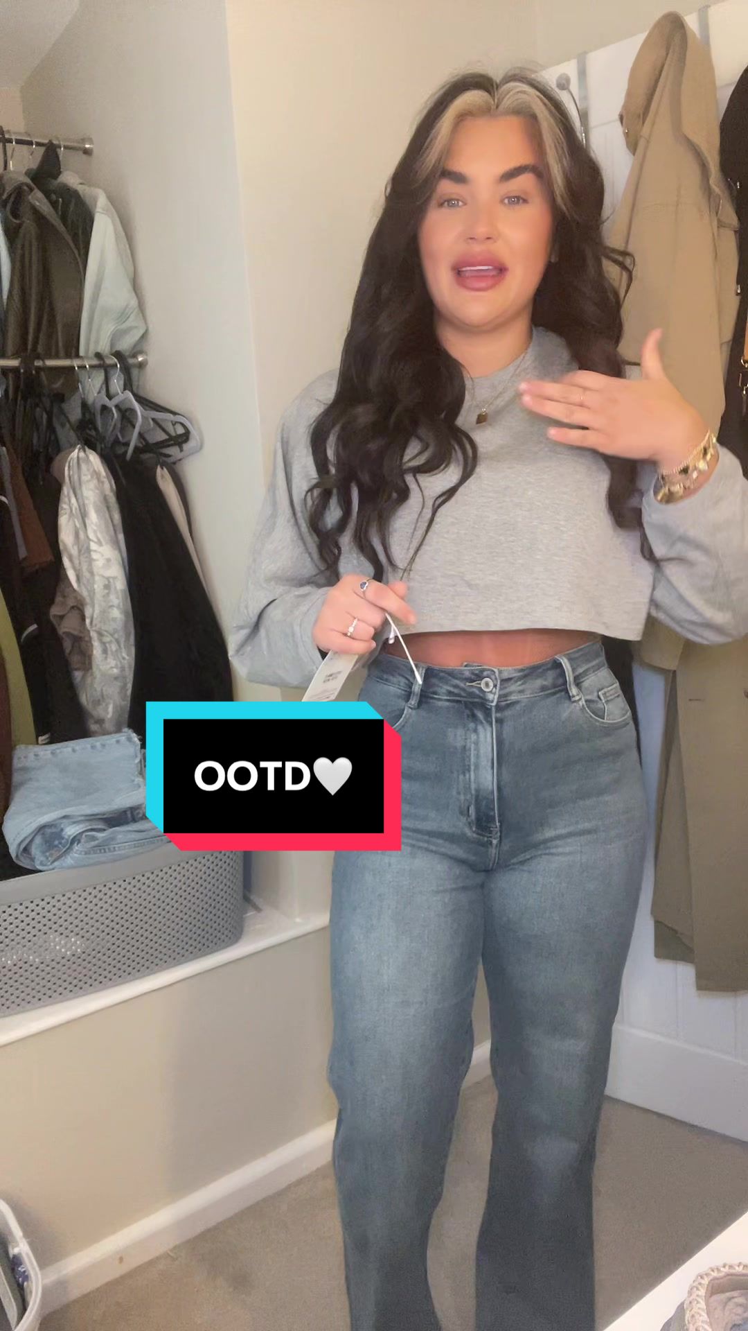 TikTok post by @indiagossx for RELA RELA. Caption reads: [...] of course wearing another pair of the @RELA....