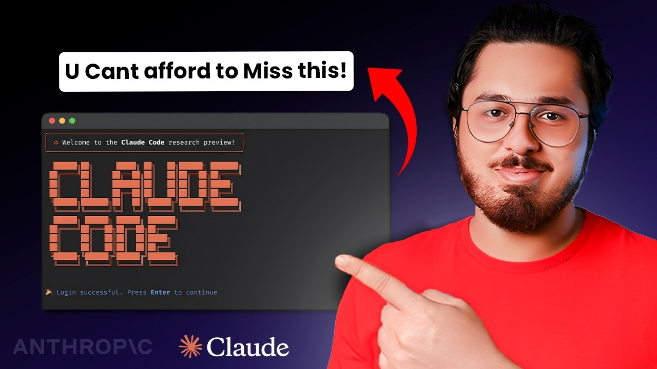 YouTube post by @CodeWithHarry for Udemy. Caption reads: Claude Code is Amazing!.
