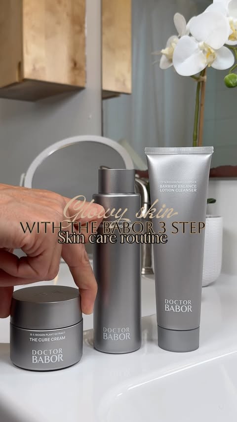 Instagram post by @taniadfurey for BABOR Cosmetics. Caption reads: If you want to keep your skin glowing:....
