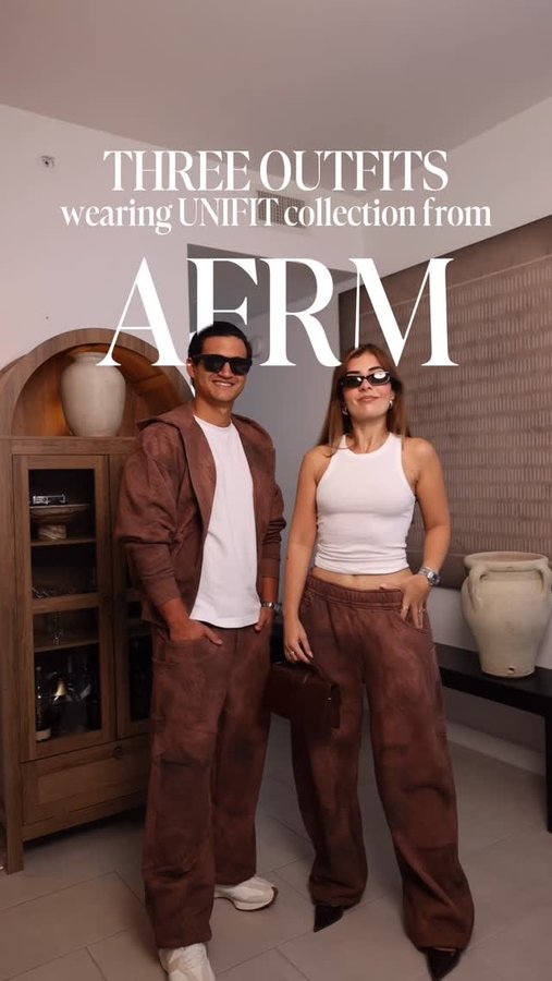 Instagram post by @twooutsiders for AFRM. Caption reads: [...] Hard launching: UNIFIT Lounge by @shop.afrm.....