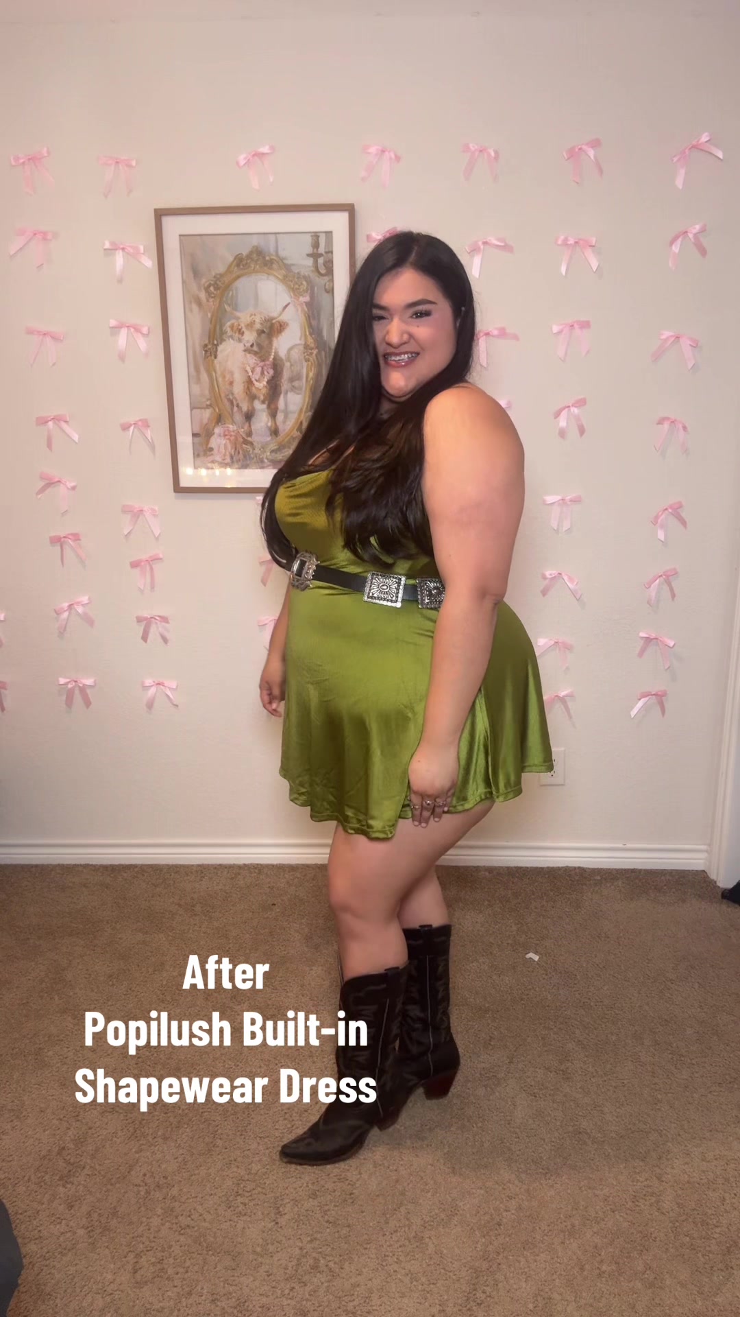 TikTok post by @lovely.lupitaa for Popilush. Caption reads: now this is a baile dress that looks cute and....