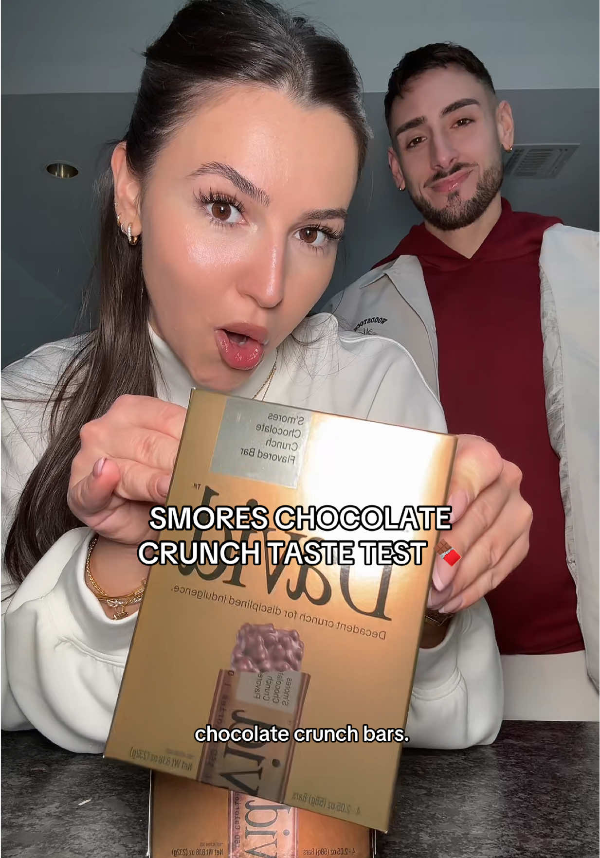 TikTok post by @abbyfridman for David Protein. Caption reads: Trying the new @David Protein flavor that just....