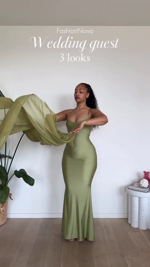 Instagram post by @sileyls for Fashion Nova. Caption reads: Wedding guest dresses from @FashionNova on a....