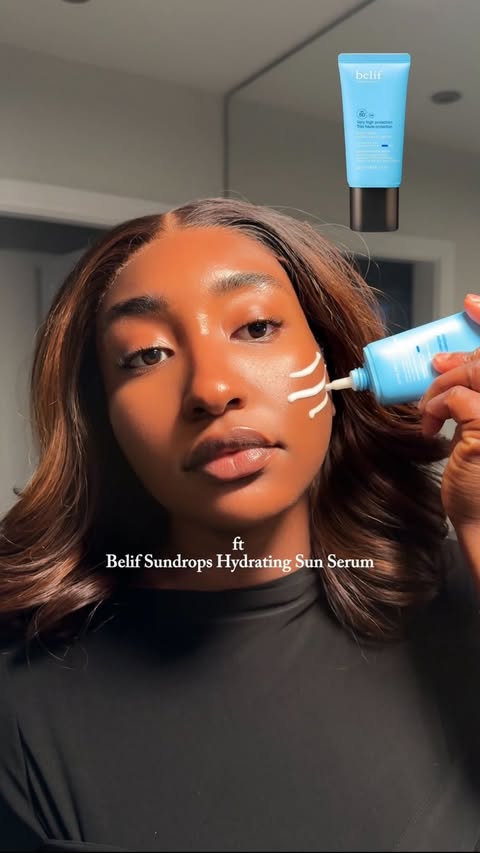 Instagram post by @amakasmellsgood for belif USA. Caption reads: AD| SPF by day, double cleanse by night 🤍 Lately,....