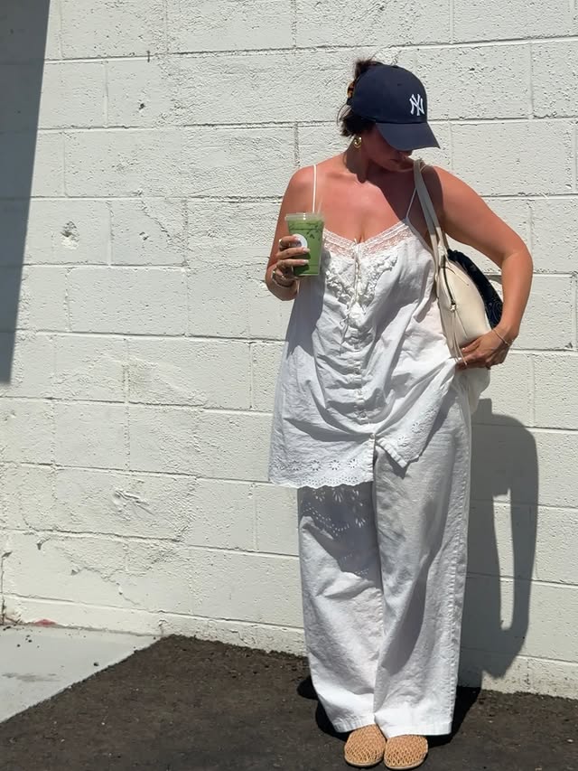 Instagram post by @rileezzzz for DSW Designer Shoe Warehouse. Caption reads: summer uniform #ad @dsw • • • • midsize fashion,....