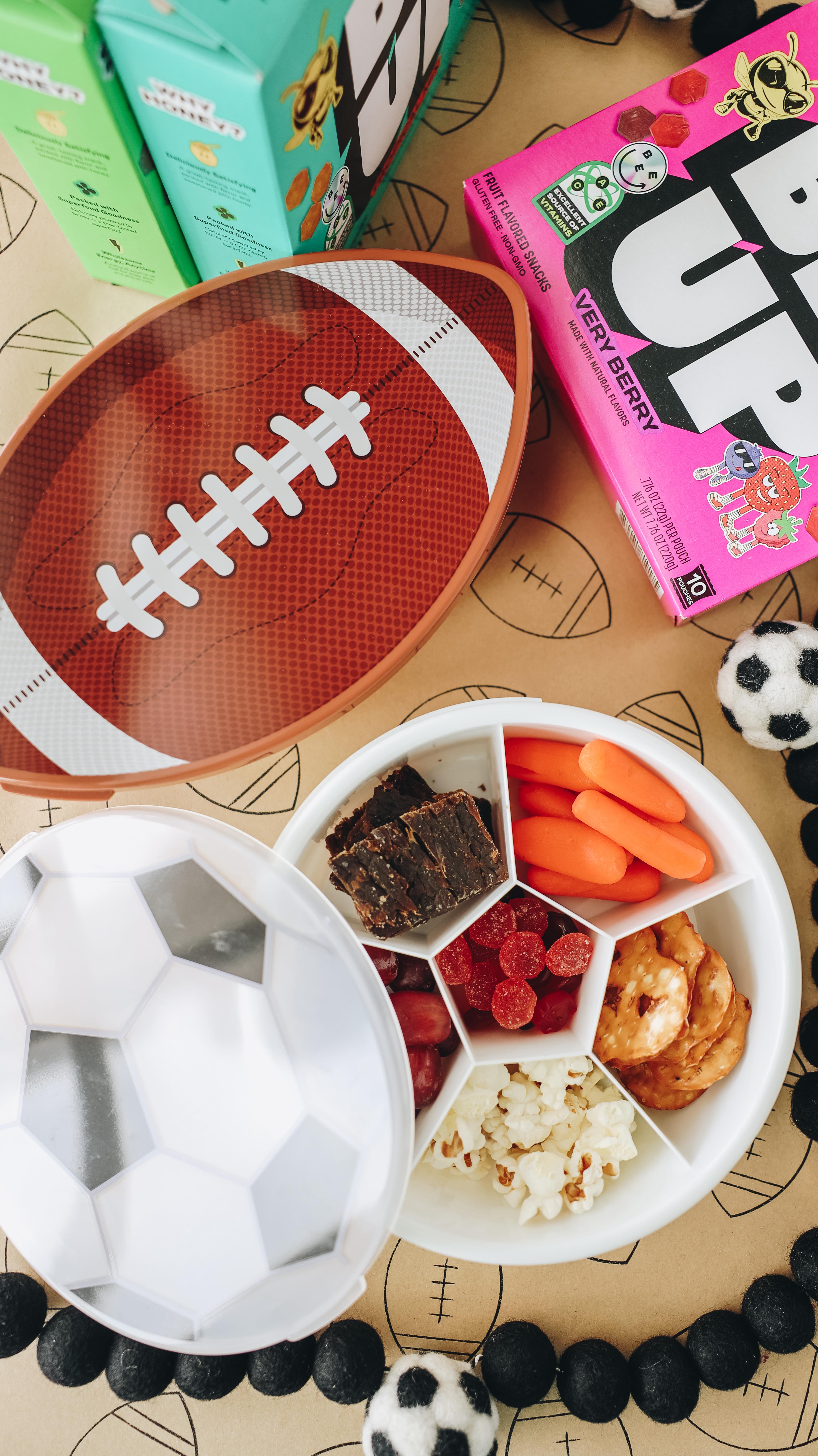 Instagram post by @occasions.byshakira for BEEUP. Caption reads: 🐝🏈 Yall know I love going all out for the kids....