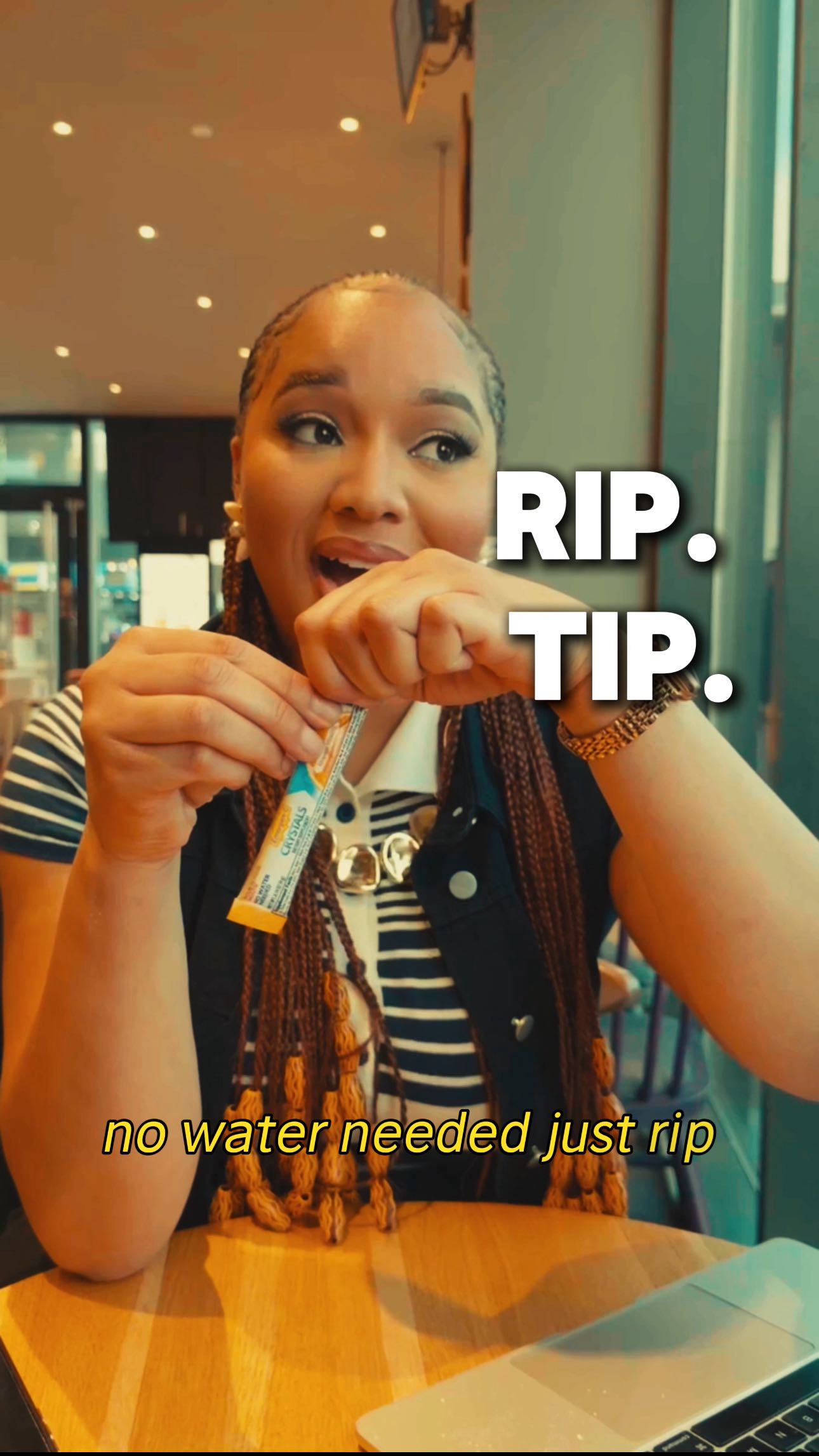 Instagram post by @astoldbynneoma for Emergen-C. Caption reads: #ad chaotic days in nyc, no water, no problem!....