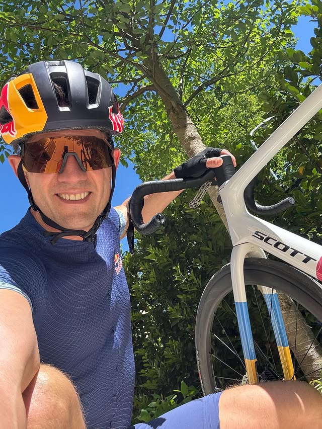 Instagram post by @sebogier for SCOTT Sports. Caption reads: Last training session before heading out to Japan.....