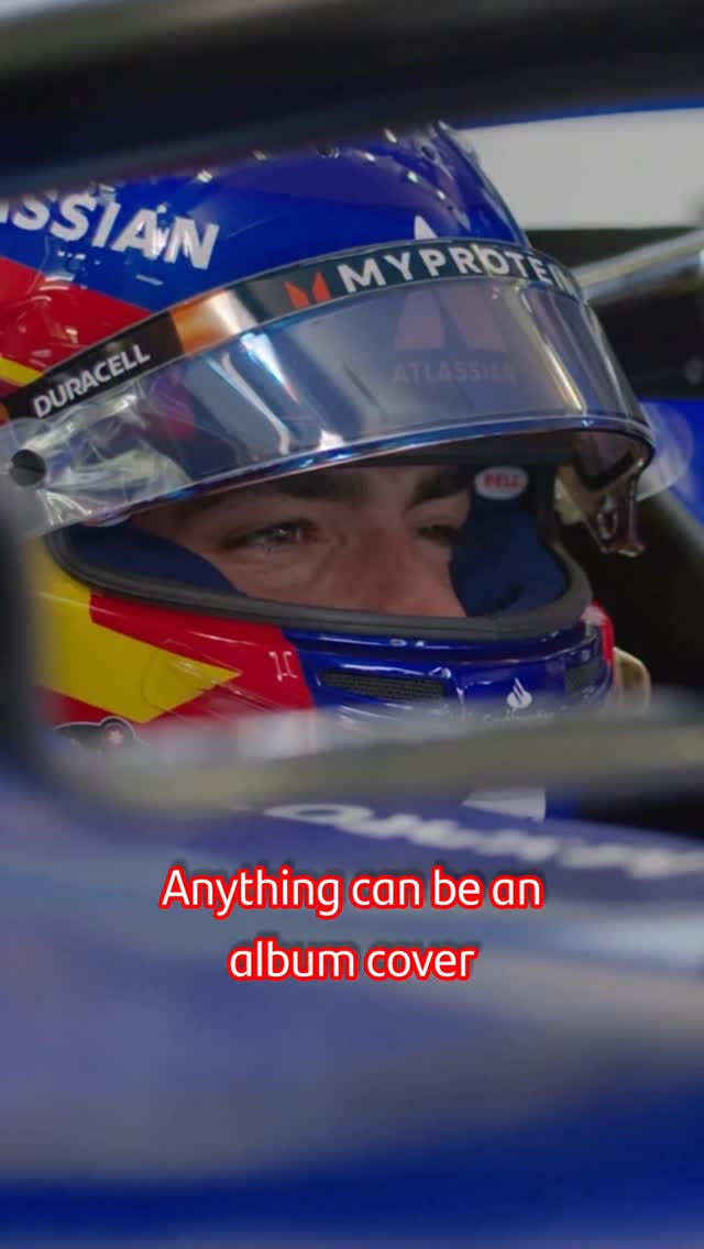 Instagram post by @formulasantander for Santander. Caption reads: Not everything can be an album cover, or can it….