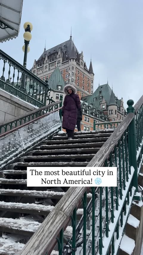 Instagram post by @thewanderdiary for Free Country. Caption reads: ❄️ Send this to someone planning a Quebec City....