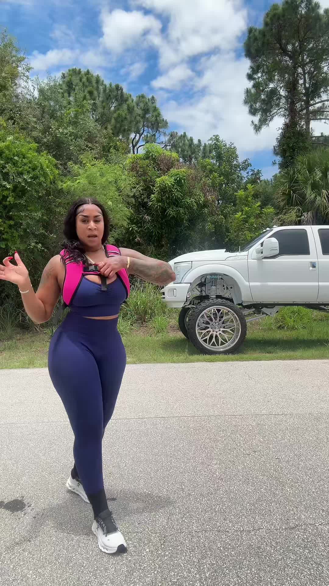 TikTok post by an influencer for ZELUS Fitness. Caption reads: [...] #weightedvest #workout @ZELUS Fitness.