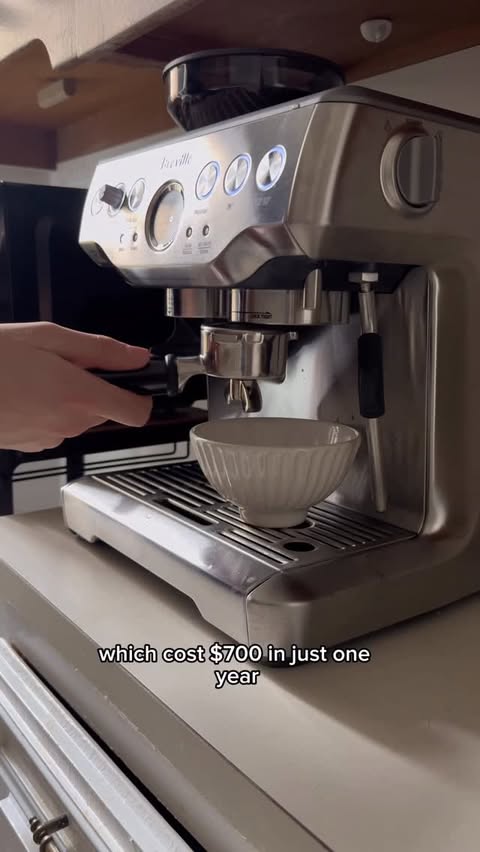 Instagram post by @kbedfinance for Breville. Caption reads: [...] by making coffee at home with @breville !....