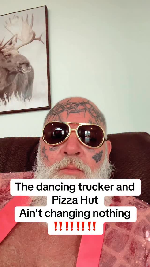 Instagram post by @the_dancing_trucker for Pizza Hut. Caption reads: @pizzahut @pizzahut.