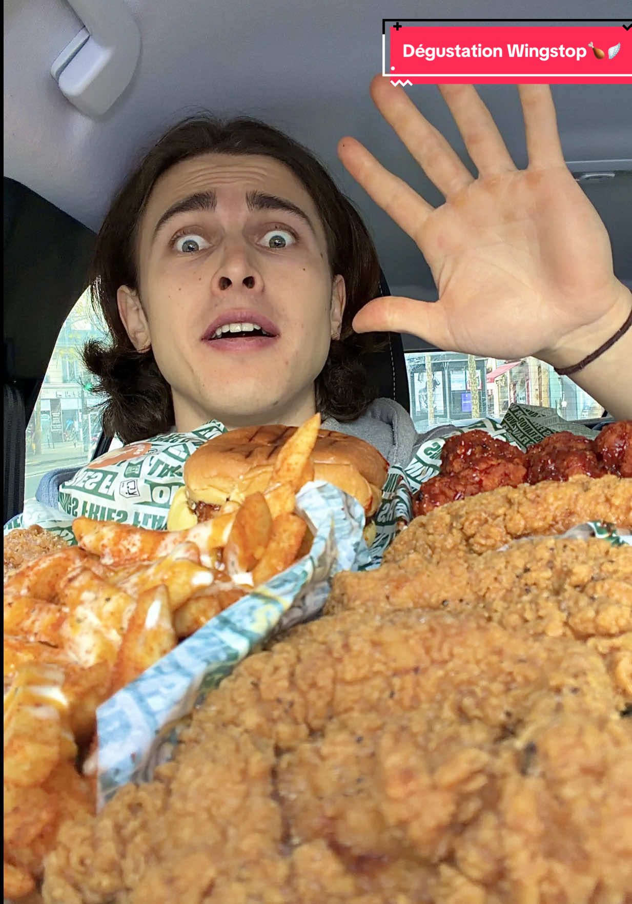 TikTok post by @matosbeatbox for Wingstop. Caption reads: Dégustation @Wingstop France (pub).