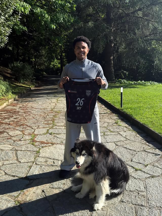 Instagram post by @west.mckennie for Purina. Caption reads: #AD @purina X U.S. Soccer = the biggest [...].