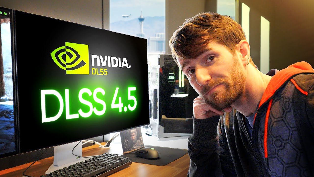 YouTube post by @LinusTechTips for DeleteMe. Caption reads: I Hate That Fake Frames are Good Now….