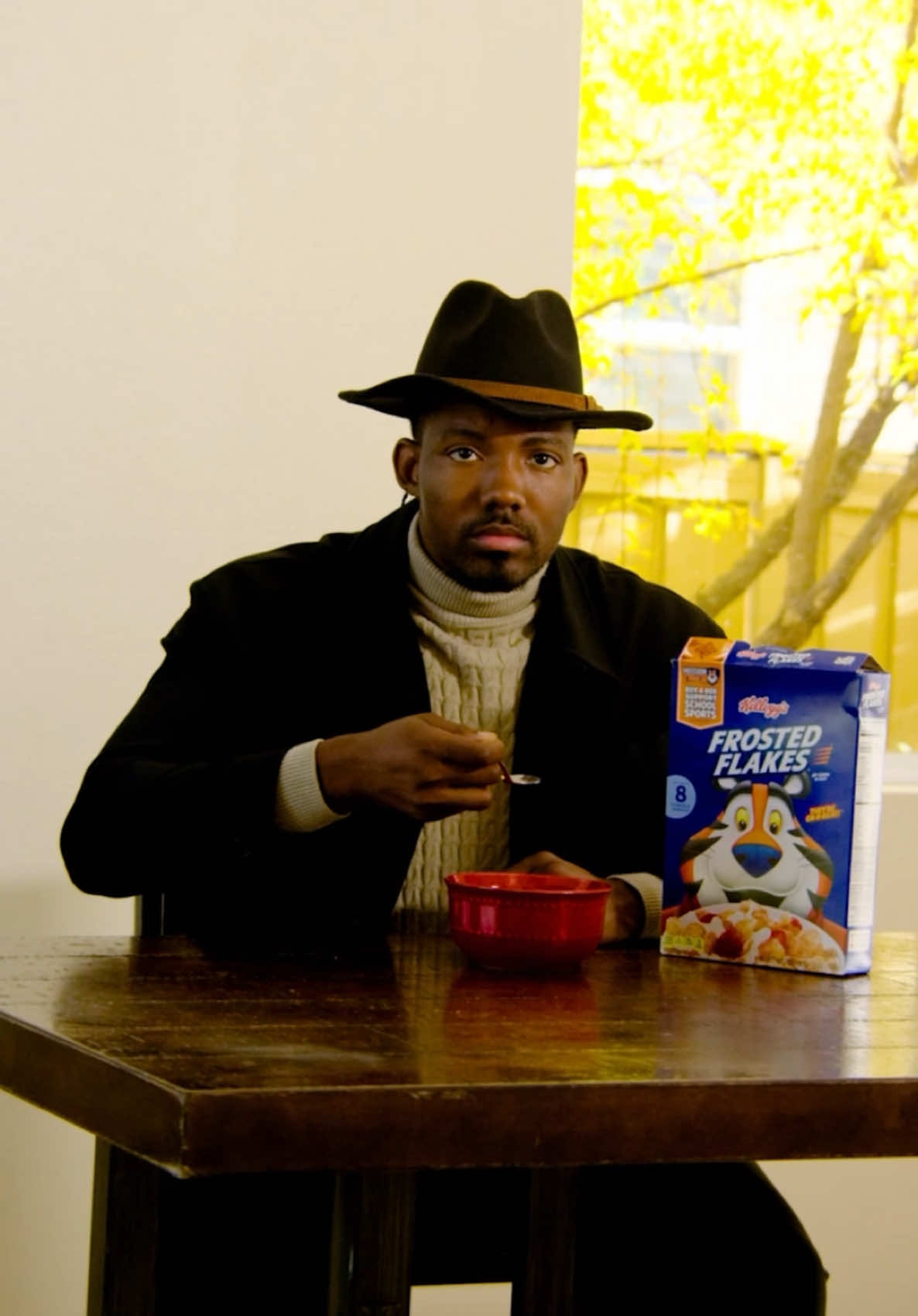 TikTok post by @kingvader for Kellogg's. Caption reads: #ad @Kellogg’s Frosted Flakes got the whole....