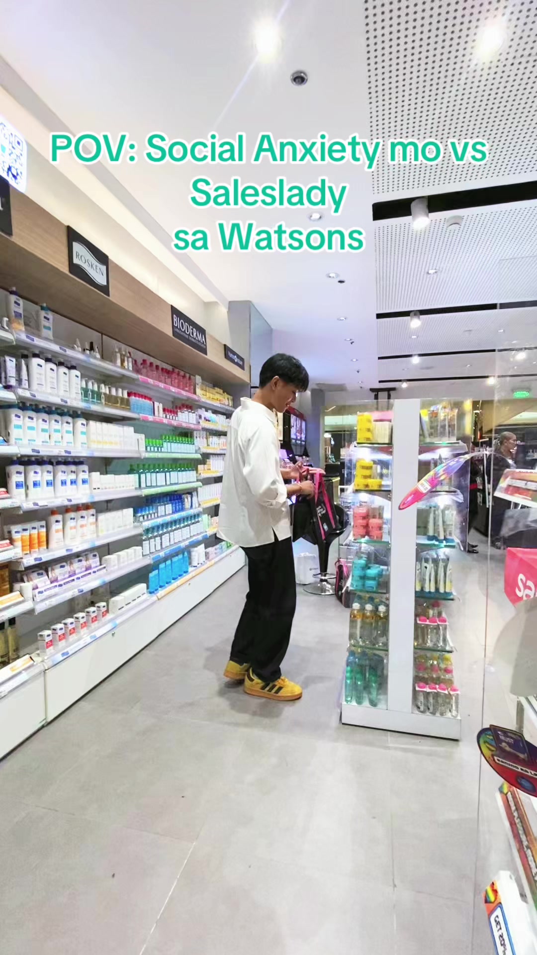 TikTok post by @milknotpapi for Garnier Philippines. Caption reads: nag maze runner sa watsons haha @Garnier PH....