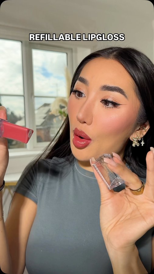 Instagram post by @xthuyle for KraveBeauty. Caption reads: When skincare meets cosmetics…this refillable....